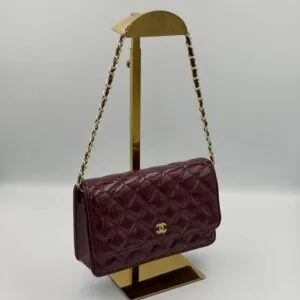 Chanel jumbo glacé 20cm bordeaux