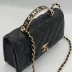 Chanel jumbo caviar 20cm avec poignée Noir – Image 2