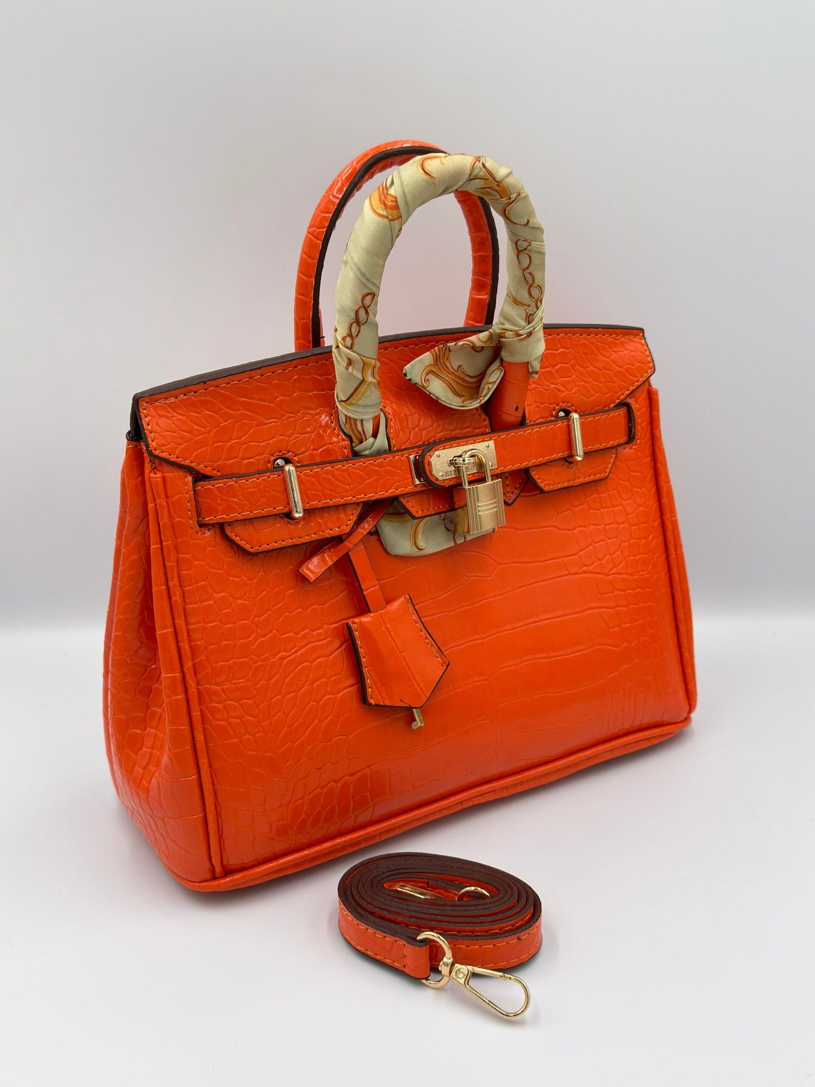 img_3979 Hermès Birkin croco 25cm Orange – Image 1