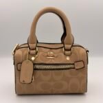 Sac coach speedy nano 20 cm beige – Image 2