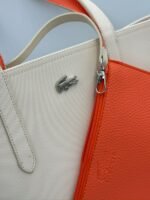 Sac Lacoste blanc crème orange double face – Image 2